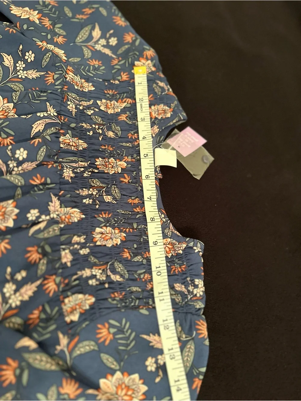 Old Navy Navy Blue Floral Smocked girls top
